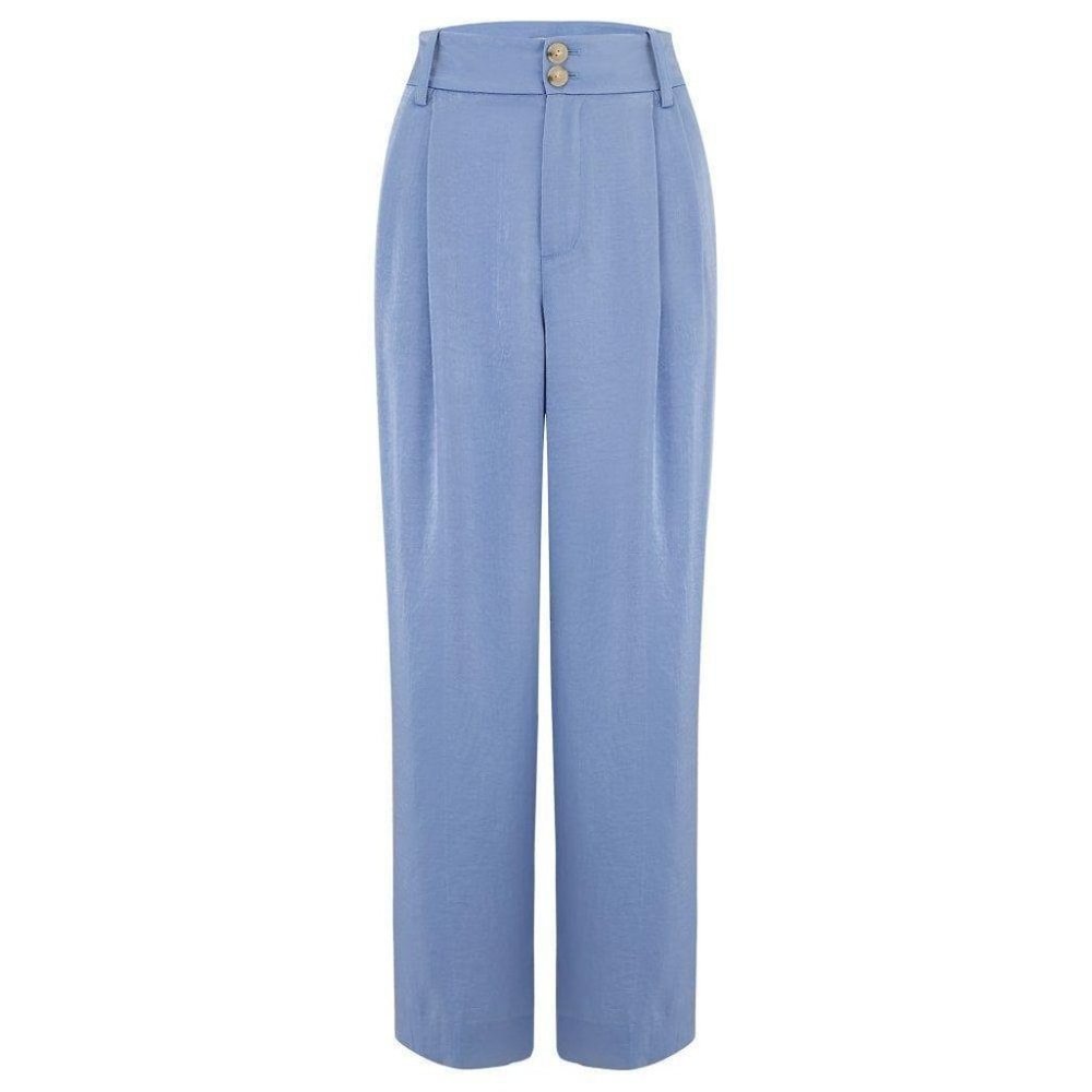 Vince Tapered Hammered Satin Culottes in Blue